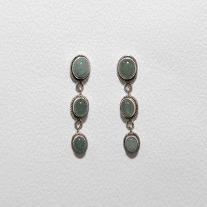 Aquamarine 3-tier stud earrings